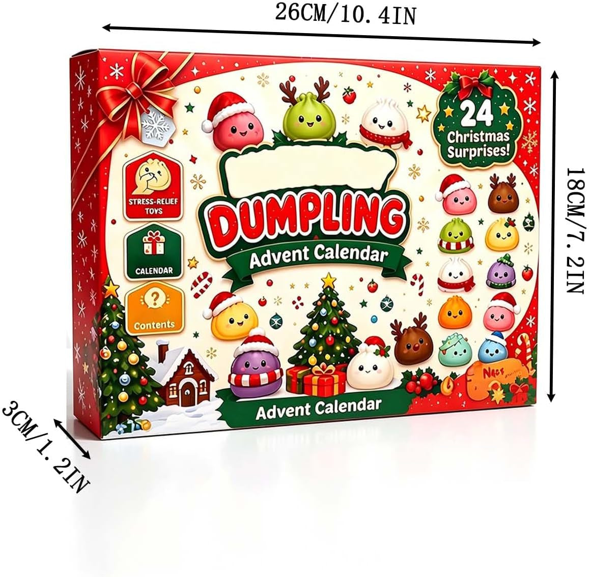 2026 Christmas Squishies Advent Calendar, 24 Day Mini Collectible Figures