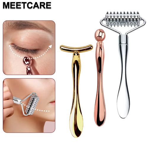 Face Eye Roller Massage Neck Stick Spatula Massager anti Eye Pouch Dark Circles Cream Spoon Applicator Removal Shrink Pores