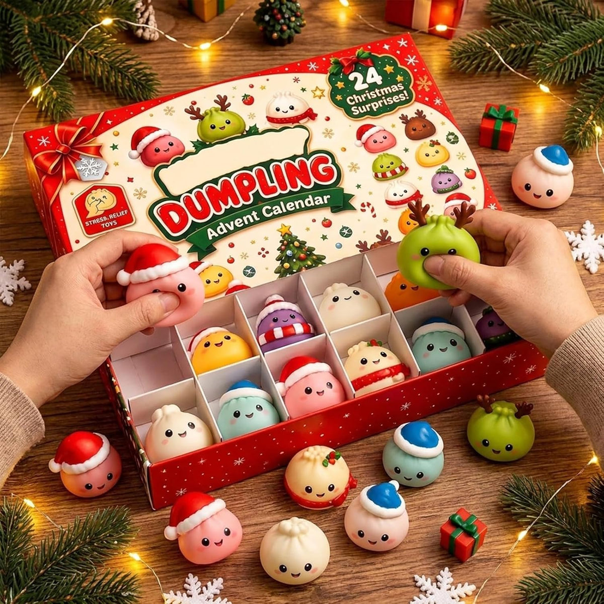 2026 Christmas Squishies Advent Calendar, 24 Day Mini Collectible Figures